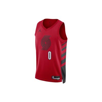 NBA Damian Lillard Trail Blazers 2022-23 Maillot Swingman Statement Edition Homme Maillot Rouge DO9541-657