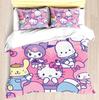 MINISO-Moderner Druck Bettbezug Zuhause Niedlich Sanrio Kuromi Melody Kinder Bettwäsche-Set Mädchengeschenk Matratze 3-teilig