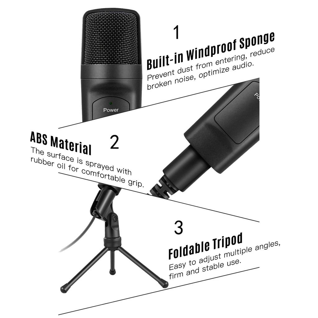 Buy Usb Microphone Computer Pc Desktop Microphone Condenser Mic With