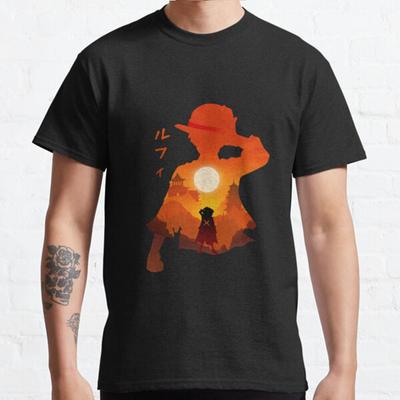 Sommer Herrenmode Lässige Kurzarm Luffy Schwarze T-Shirts Übergroße T-Shirts