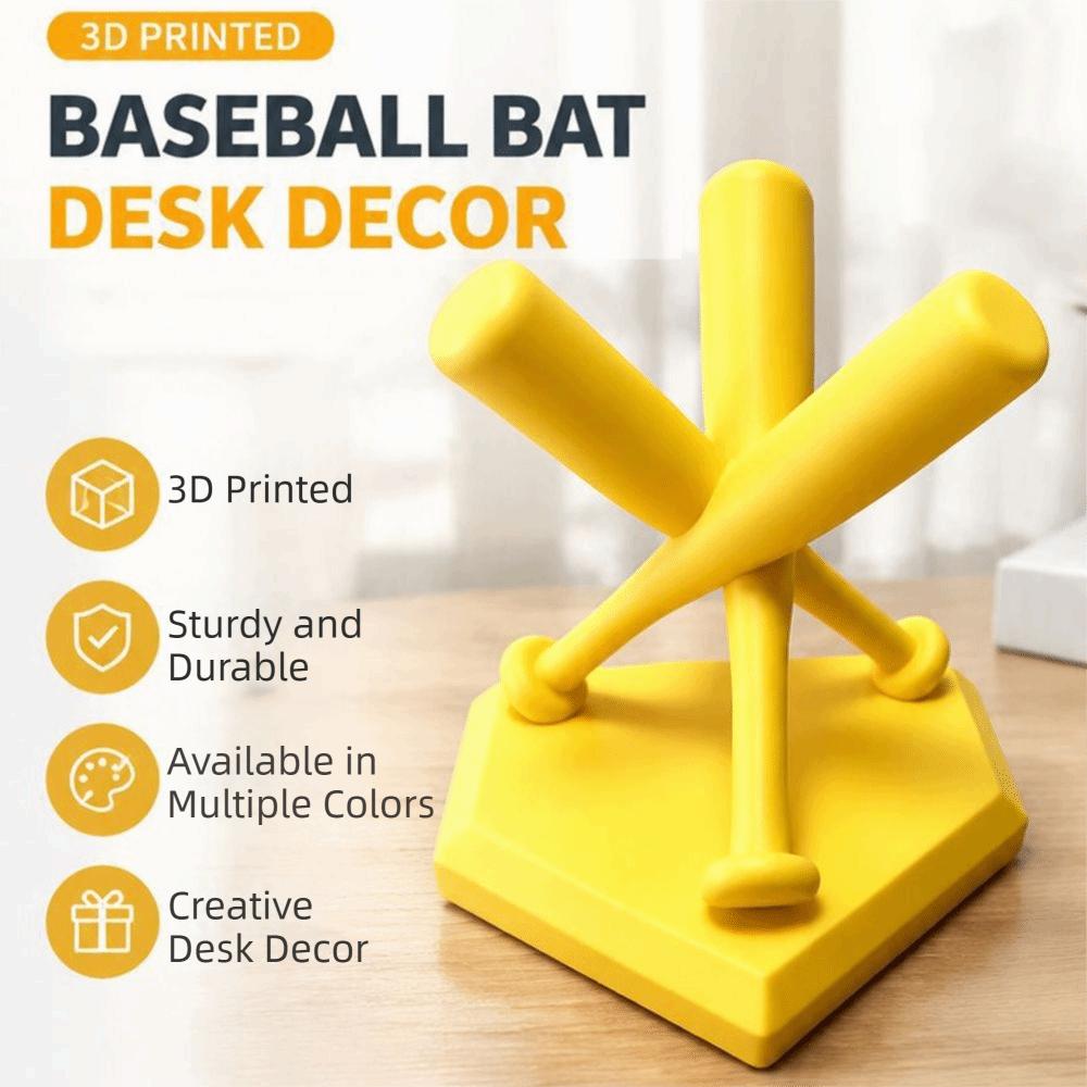 Three Baseball Bats Shaped Mini Baseball Stand Holder PLA Baseball Support Bracket  Sports Lover