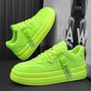 Fashion Trend New Men's Fluorescent Green Patent Leather Platform Shoes Male Sports Walking Sneakers Tenis Masculino Zapatos Hombre