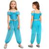 Costume Principessa Araba per Bambine e Ragazze Spalline Regolabili con Strass Paillettes Fascia Decorativa in Vita Sovrapposizione in Rete Pantaloni Lunghi con Slip Integrati per Cosplay
