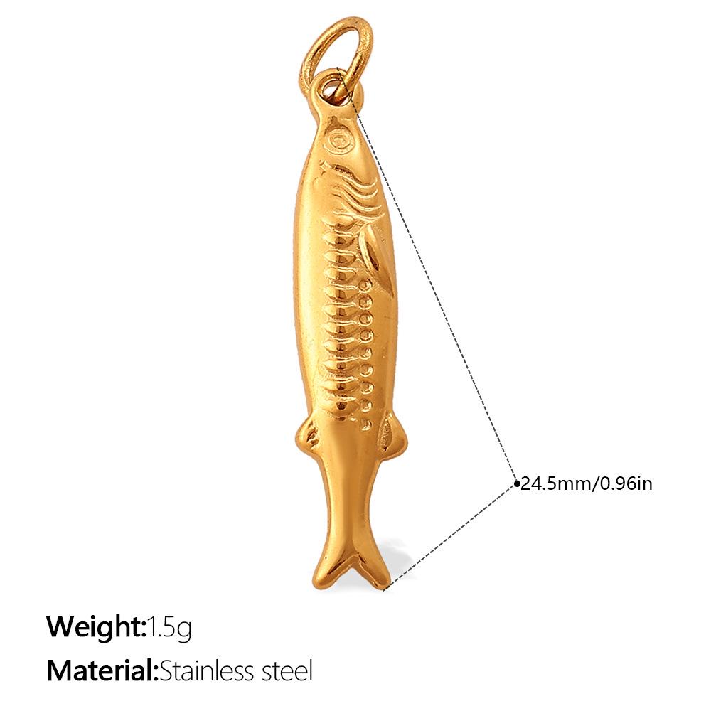 18k Gold-Plated European & American Ocean Series Sea Fish Charms for DIY Necklaces & Bracelets