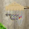 Bohemian Ethnic Style Earrings Set for Women Creative Retro Drop Oil Rhinestoen Water Drop Tassel Earring Female Jewelry