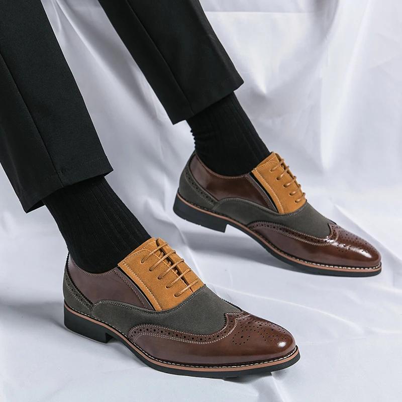 Men Derby Shoes Square Toe Lace-up Mixed Colors Shoes for Men with  Size 38-48 Dress Shoes Men