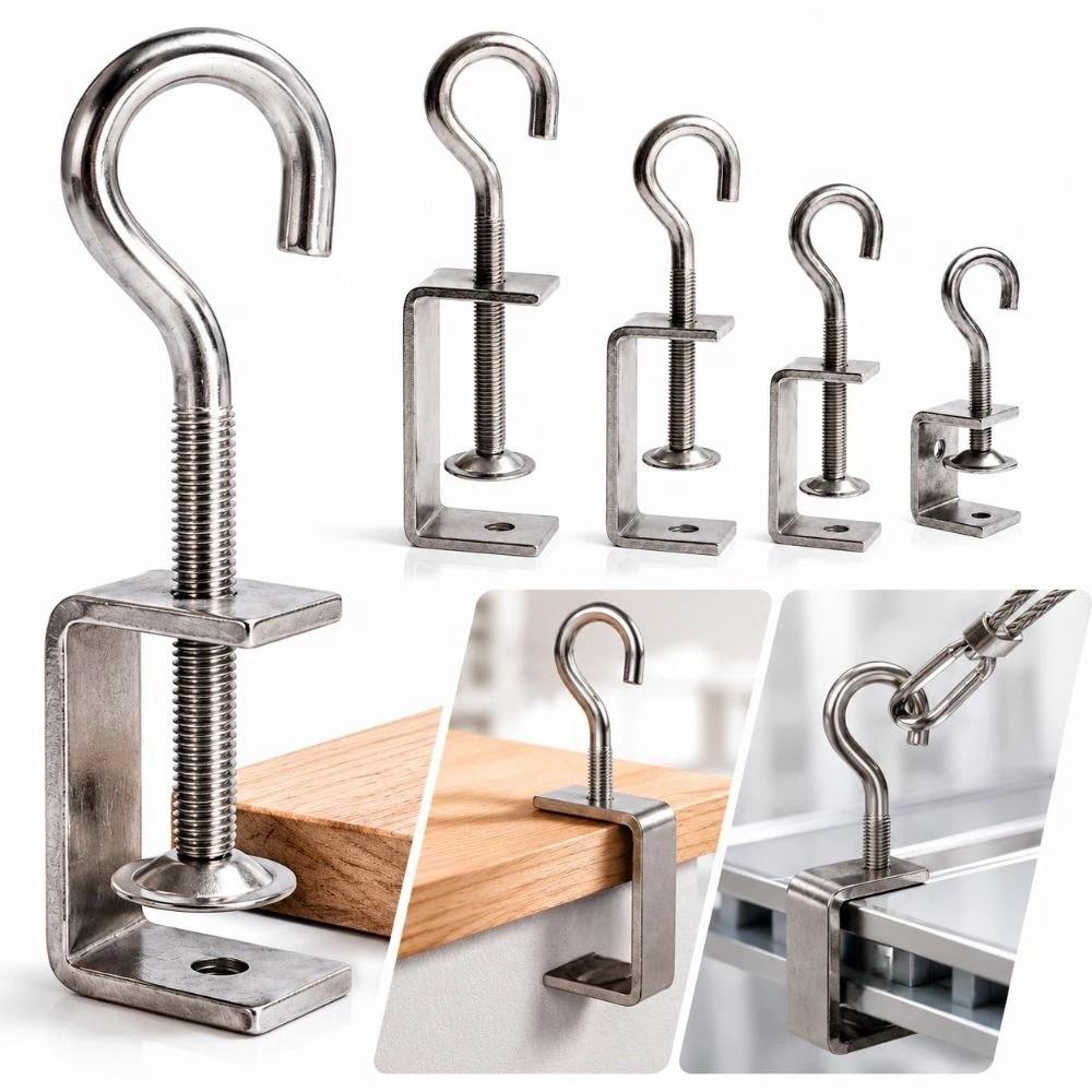 Pull Ring C-clamp 304 Stainless Steel Fixed Holder Clip Square Clamp Hardware Fasteners