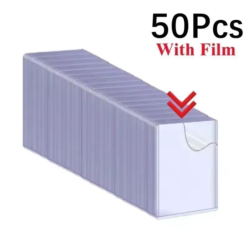1/25/50Pcs Transparent Card Sleeve Korean Kpop Card Sleeve with Protective Film Holder Idol Photo Game Card Holders Cover 35PT
