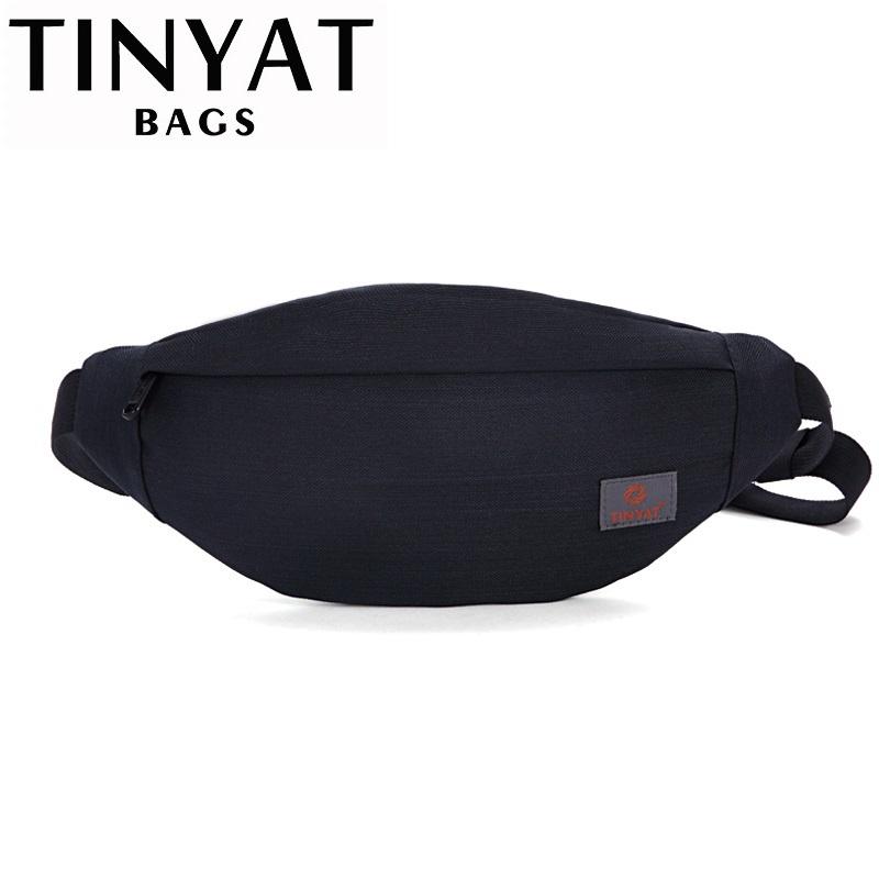 TINYAT Nové Pánské Taška na ležérní nošení Taška do pasu Značka Plátěná taška přes rameno Fanny Pack Ženy Taška na opasek Taška na peníze Telefon Black Bum Hip Bag