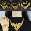 Elegant Bridal Jewelry Set with Fashionable Necklace and Clip Earrings In Gold Stylish Outfits Jewelry Accessory
