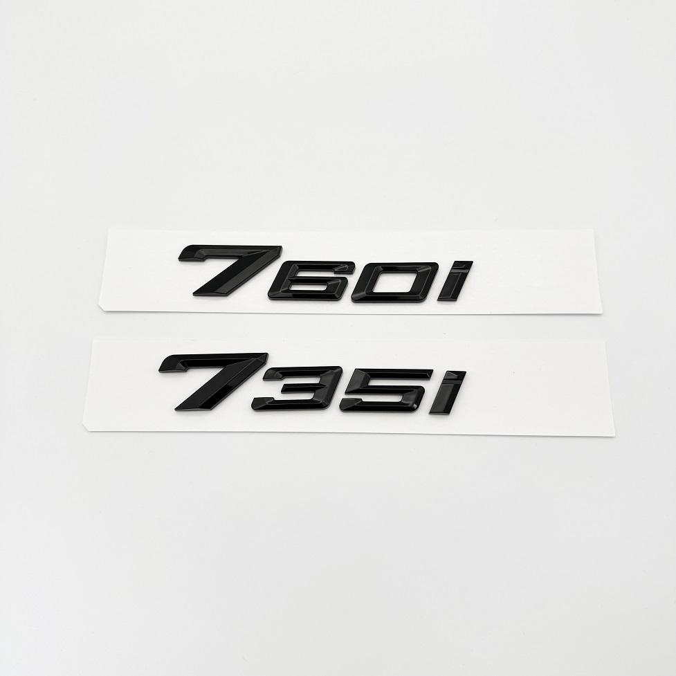 2023 Glossy Black Letters735i 740i 760i 735Li XDrive Emblem for BMW New 7 Series Car Fender Trunk Rear Car Logo Sticker Tx2
