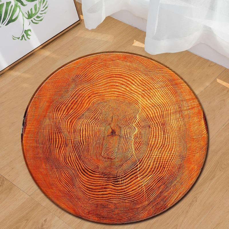 Wood Print Round Rug Area Minimalist Soft for Living Room Bedroom Home Decor Floor Mat Slip-resistant Wear-resistant Beautiful