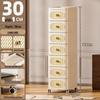Nordic Style Movable Storage Cabinet with Drawers for Living Room or Bedroom