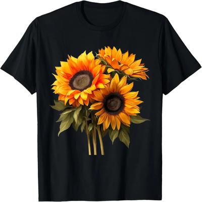 Gelbe Sonnenblume Niedlich Sommer Sonnenblumen Floral Positivität T-Shirt