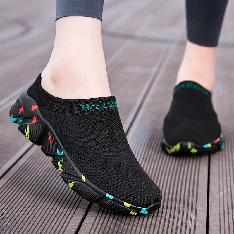 Damen Sandalen Rückenfrei Walking Sneaker Sommer Slipper Pantoletten Socken Schuhe Geschlossene Zehen Hausschuhe Herren Clogs Übergröße