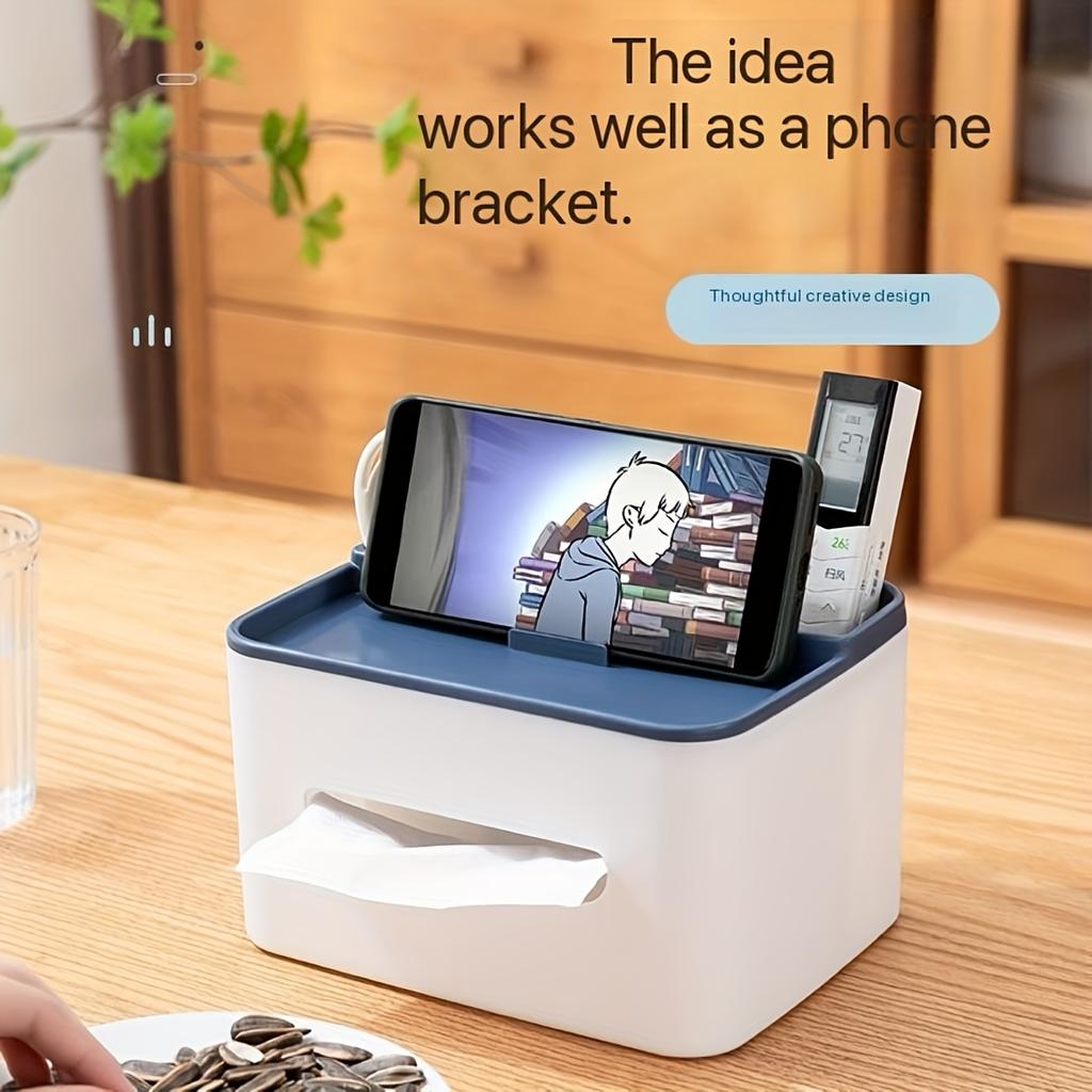 Multi functional tissue box, remote control bracket, desktop organizer, minimalist living room coffee table storage box