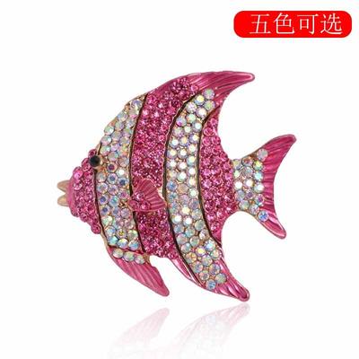 Temperament Fashion Diamond-encrusted Fish Brooch Alloy Animal Brooch Pin Silk Scarf Buckle, Spot