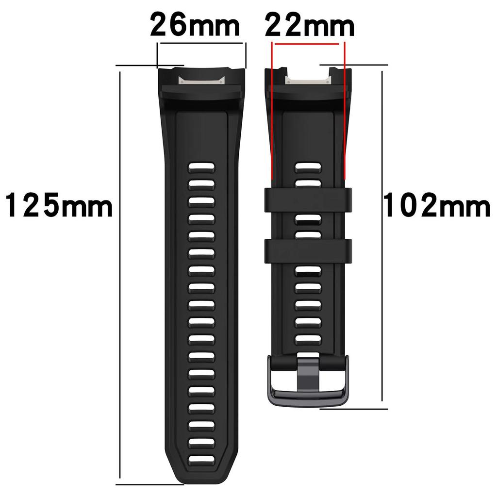 Paski do zegarków 26 mm dla Garmin Instinct 2X Solar - Silikonowy pasek w wersji taktycznej Akcesoria zamienne do paska zegarka