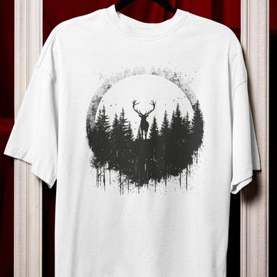 Fauna | Gothic Deer Silhouette T-shirt, Forest Graphic Tee