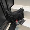 New Chiffon Floral Shoulder Bag Solid Color Rose Lace Crossbody Bag Large Capacity 3D Flower Evening Bags Gifts