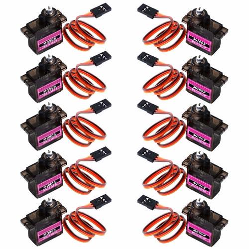 WINGONEER 10pcs MG90S ZOHD Volantex Metal Gear RC Micro Servo for Airplane RC Helicopter Car Boat Models