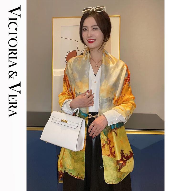 VICTORIA&VERA Mulberry Silk Printed Scarf V827ZS04