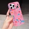 Animes Puppy Kitten Jelly Double Layer Rose Red Mobile Phone Case for iPhone 17 16 15 14 13 12 11 Air Pro Max Plus Protective