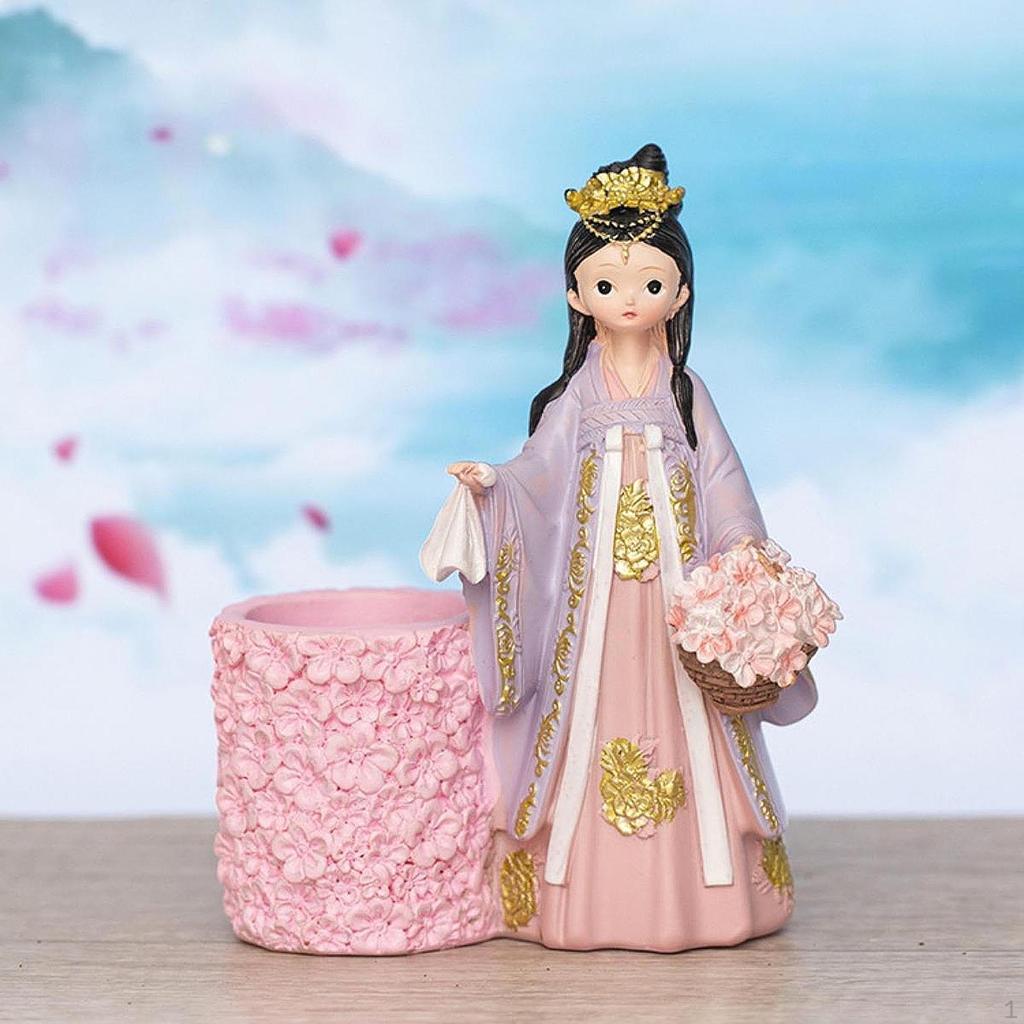 Pen Holder Ancient Beauty Cartoon Animal Desk Decor Makeup Brush Elegant for Countertop