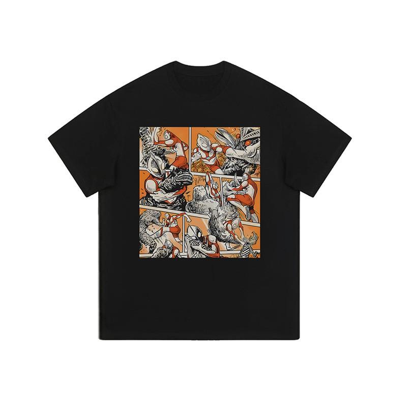 Unisex Vintage Washed Cotton Long Sleeve Tee With Cartoon Print Loose Fit Retro Streetwear Style