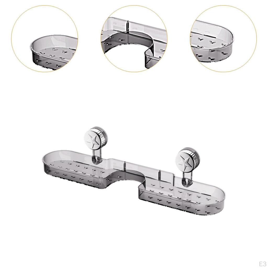 Bathroom Storage Rack Kitchen Organizer Shower Shelf Suction Cup for Laundry Room