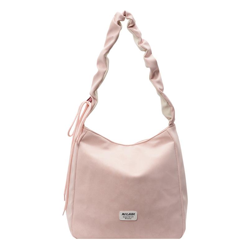 Nischen-Bonbonfarbe leichte plissierte Schultergurt-Tragetasche Damen Sommer neu große Kapazität Schulter Messenger Bag