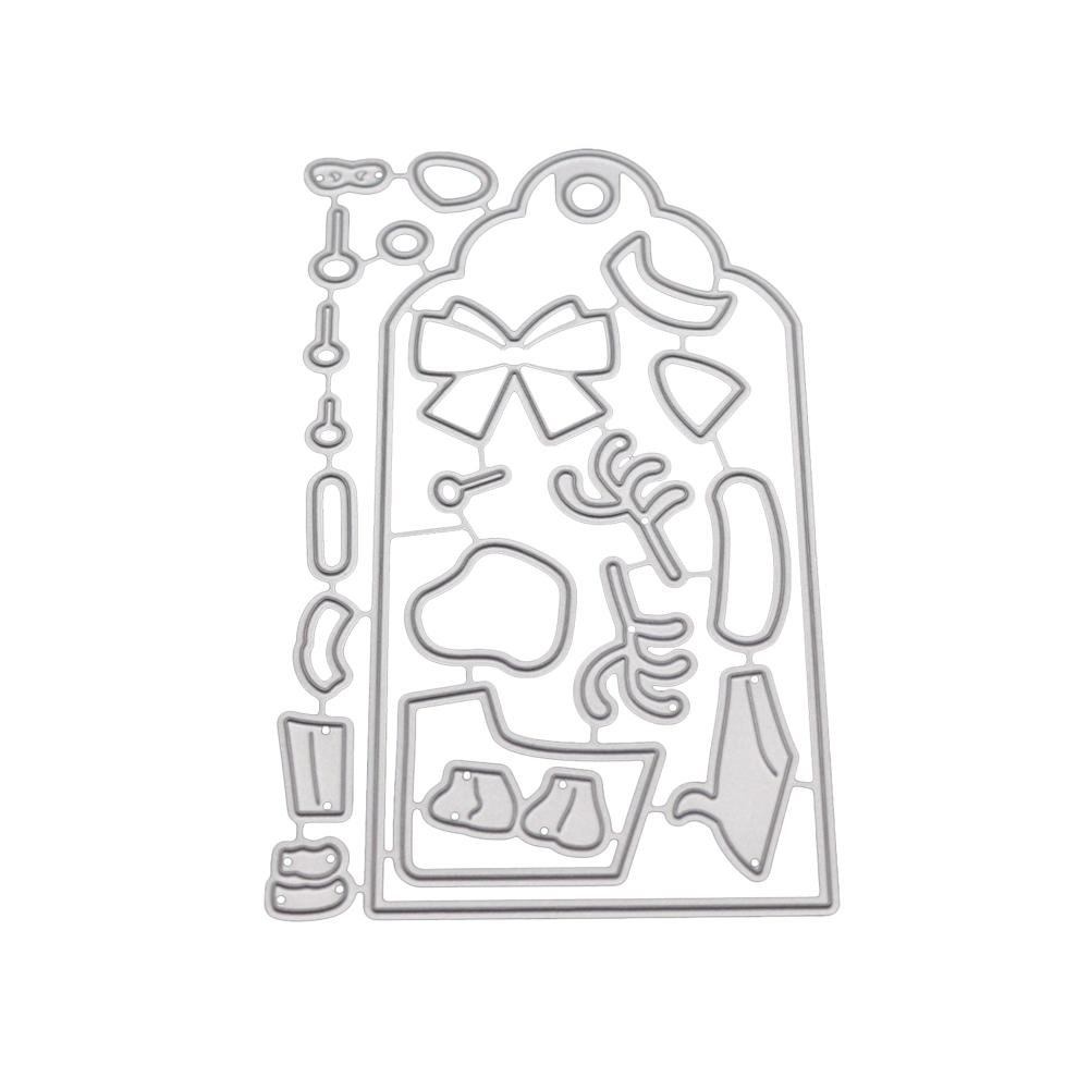 Christmas Deer Card Frame Metal Silvery Stencil Embossing Cutting Dies For Diy Scrapbooking Paper Album Cards Making