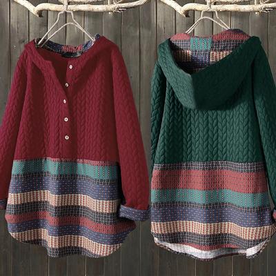 Ethnic Style Women's Cotton Jacket Popular Autumn Winter Warm Thin Section Jacket Casual Coat