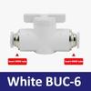 Black and White BUC-4mm/6mm/8mm/10mm/12mm Pneumatic Switch Quick Insertion PU Flow Limiting Ball Air Pipe Joint Manual Valve