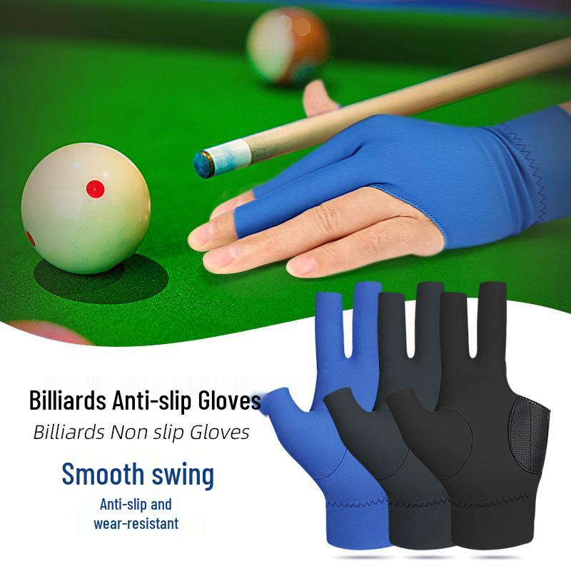 Lightweight, breathable, non-slip three-finger gloves for men and women, perfect billiards/pool hand protectors.