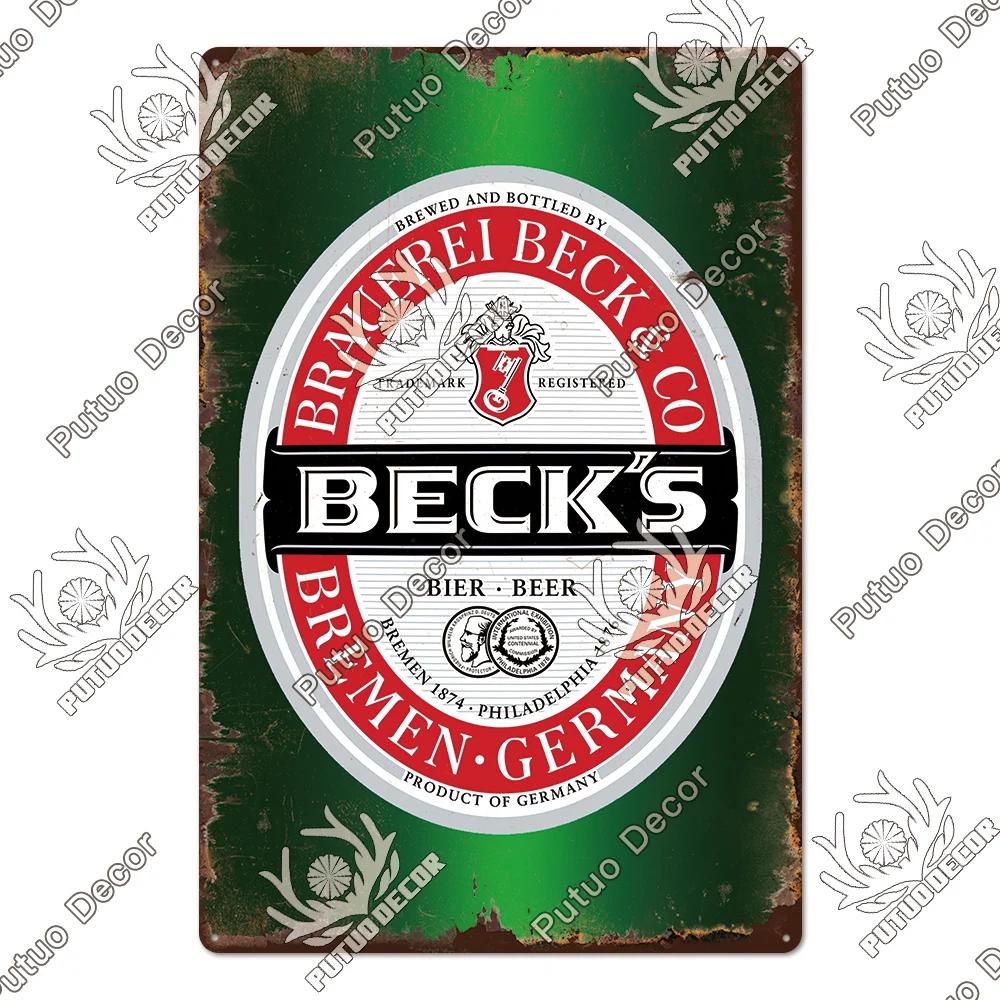 Putuo Decor Germania Beer Brand Metal Sign Plaque Metal Vintage Tin Sign pentru Bar Pub Man Cave Kitchen Club Bar Wall Decor Home