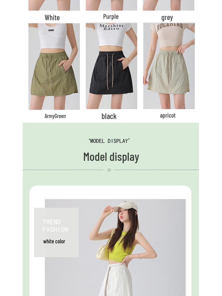 Breathable Women's Summer Sport Skirt-Shorts with Loose Yoga Safety Lining