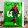 "Green Gradient CR7 Football Warm blanket Design Flannel blanket for bedroom, living room, sofa, and nap sofas"