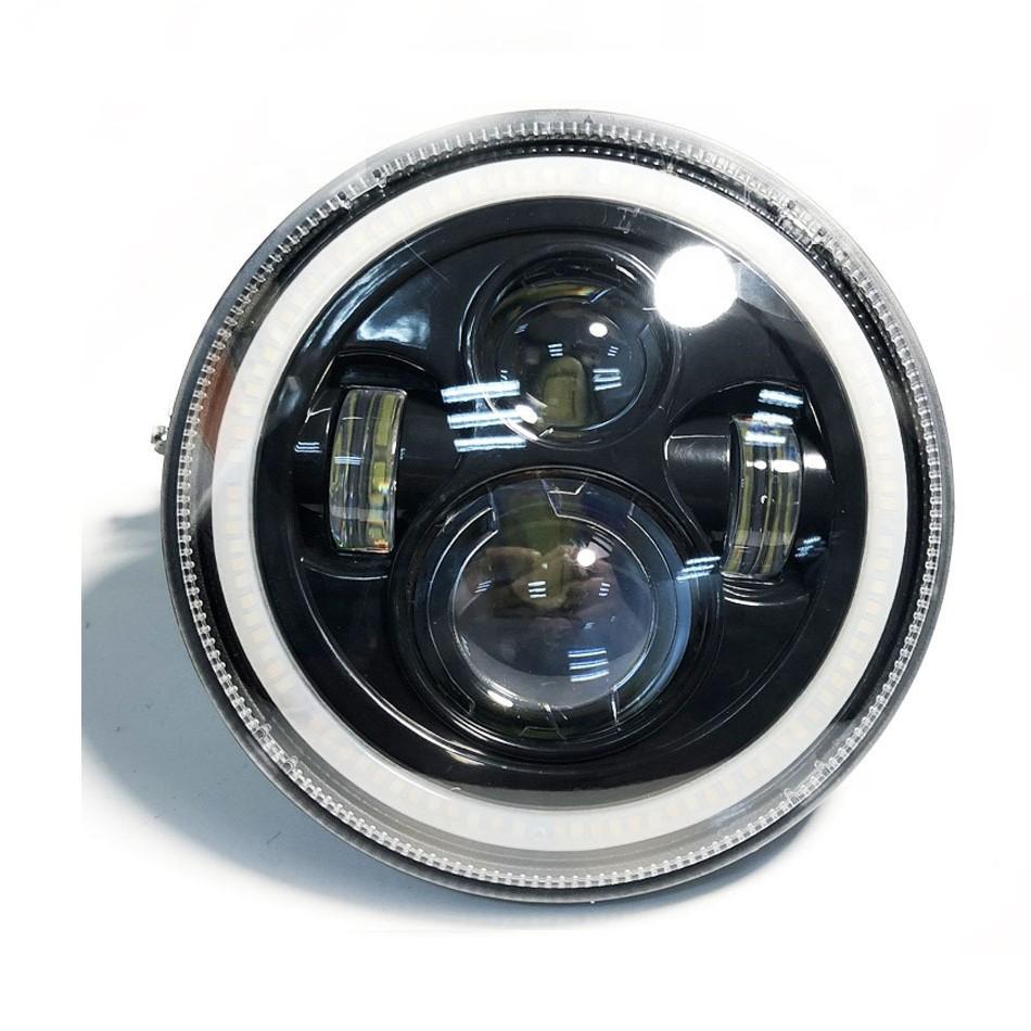 Maidsail New 7-inch 6000k 40w IP67 LED Headlight Modified Motorcycle Third-generation Angel Eyes Daytime Running Lights Full 3