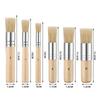 3Pcs Diy Wooden Stencil Brush Pure Natural Bristle Paint Brush Perfect For Acrylic Paint, Wood, Oil Painting