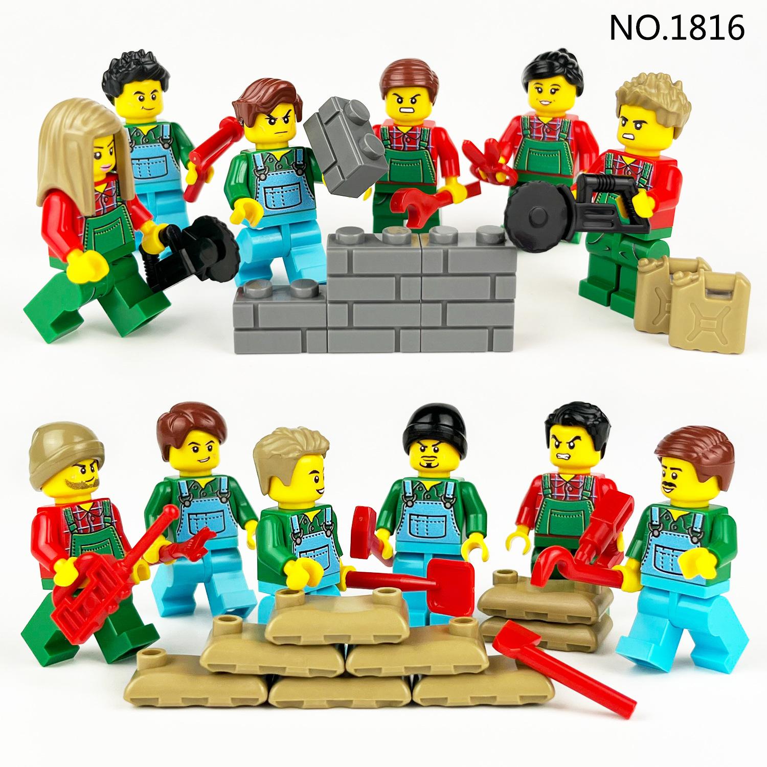 

MOC City Series Farm Farmer Character Building Block Toys