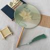 New Style Ancient-Style Semi-Transparent Round Fan for Dance, Hanfu Traditional Round Fan, Retro Classical Dance Chinese-Style Fan