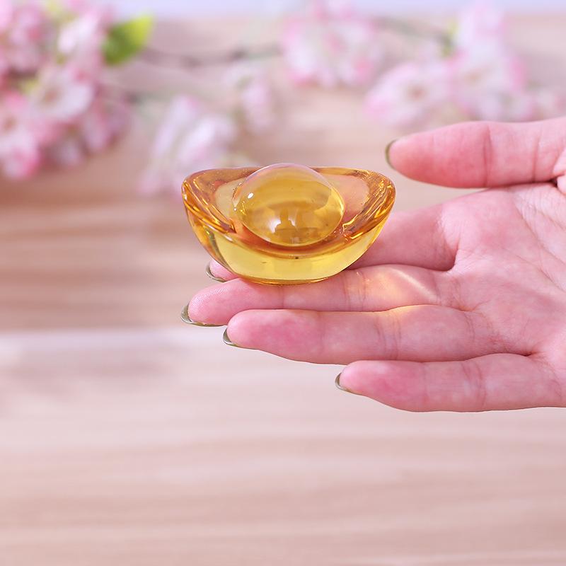 Feng Shui Gold Ingot Ornament for Wealth: New Year Hollow Plastic Candy Box Decor