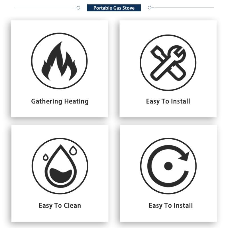 Two Burner Gas Stove Portable Camping Gas Stove Burner Foldable Brazier Camping Hiking Supplies Equipment Outdoor Accessories