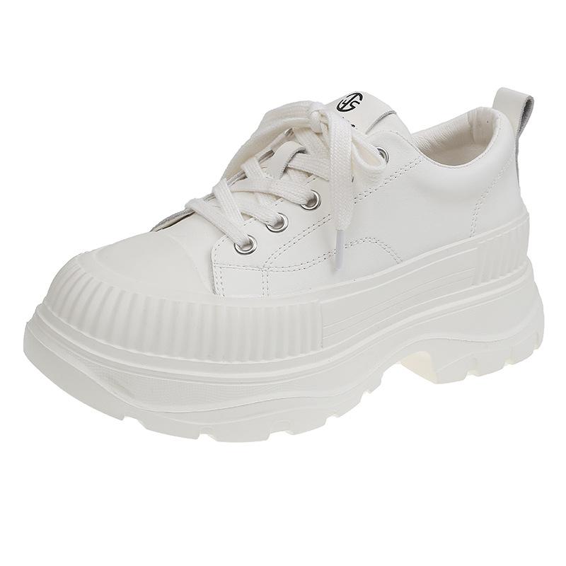 

European Station muffin platform white shoes women s 2024 new fashionable versatile small height increase casual sports shoes 35 белый