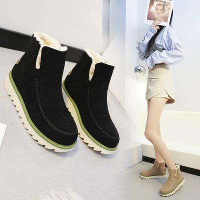 Nuevas botas de nieve de terciopelo gruesas de suela gruesa para mujer, talla grande, cálidas, botines, zapatos de algodón para mujer
