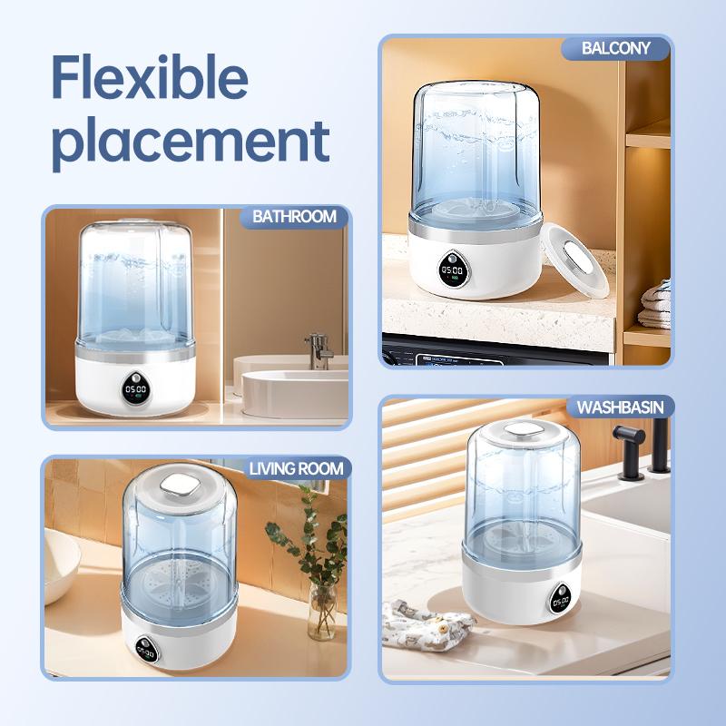 Portable Mini Washing Machine Underwear Washing Machine Blue Light Health Wash Rechargeable Compact Laundry Tool