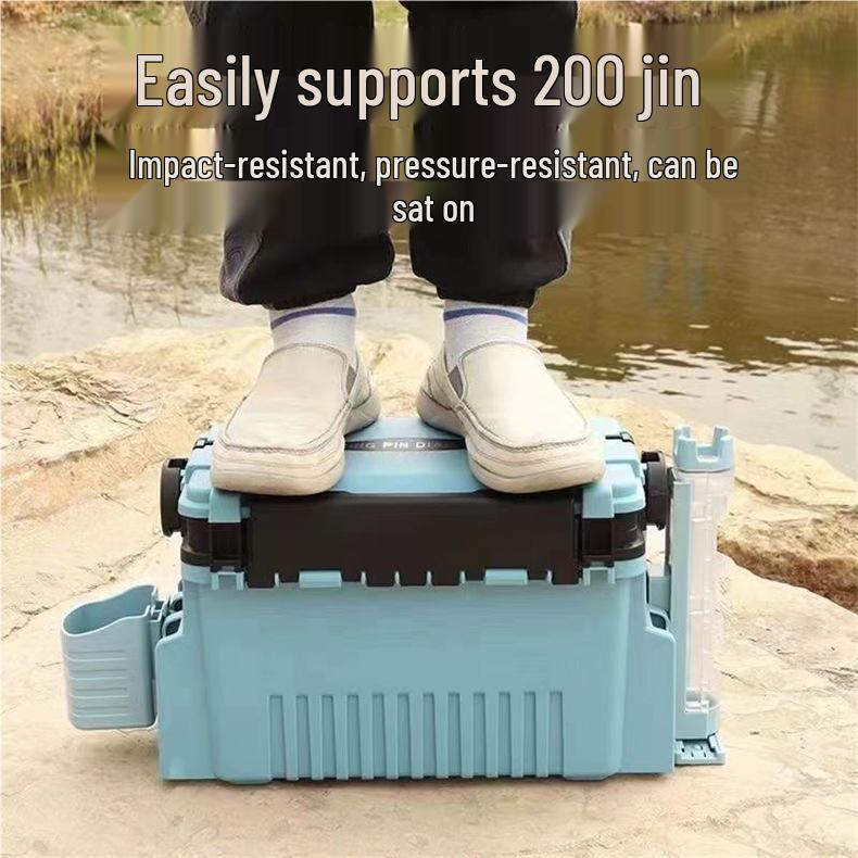 Large-Capacity Multifunctional Fishing Tackle & Rod Holder Box
