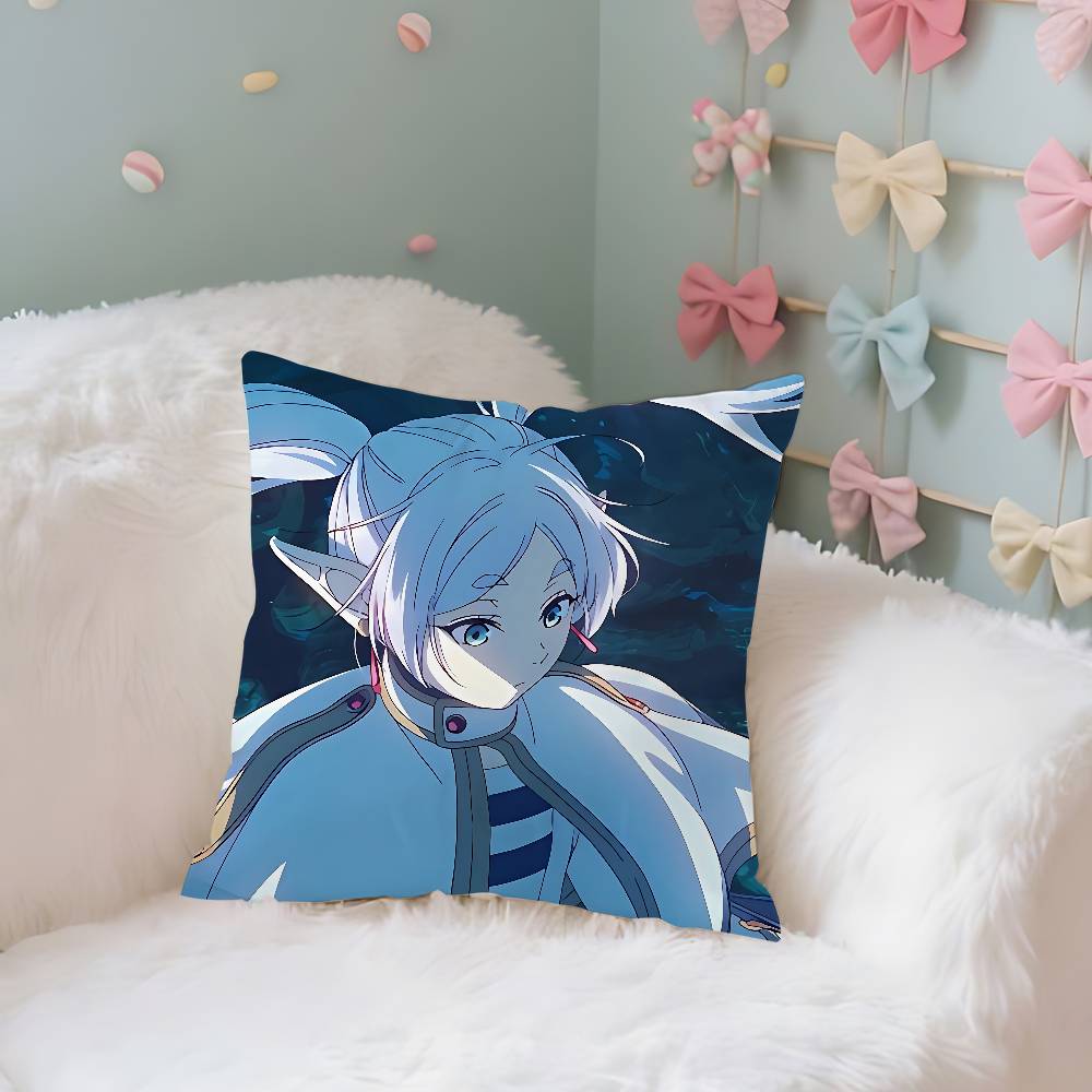Kawaii FFrieren Cute Case Plush Fabric Soft Pillowcase Double Sided Print Cushion Cover Household Gifts