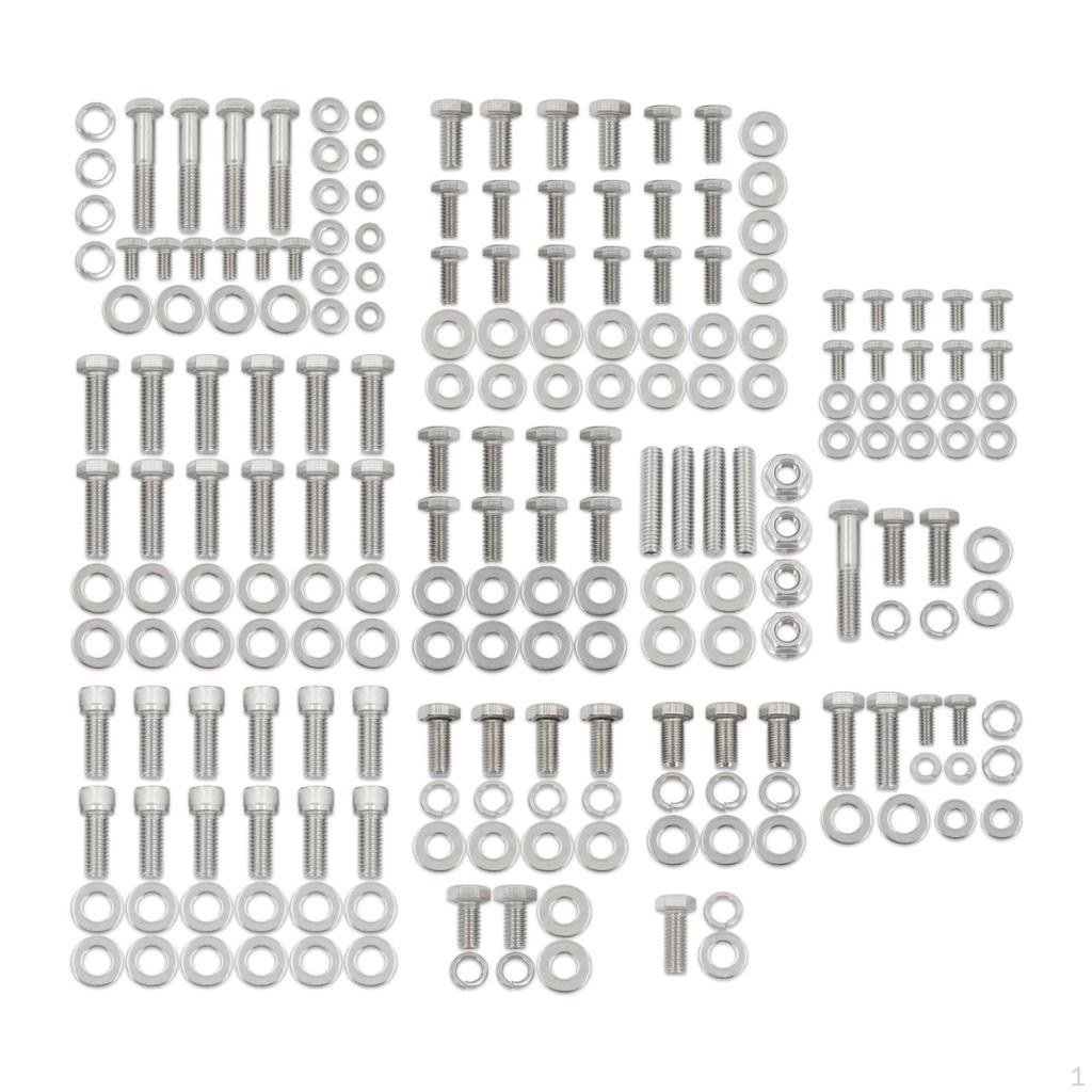 Small Block Engine Hex Bolt Kit Sturdy Bolts and Nuts for Chevy 327 265